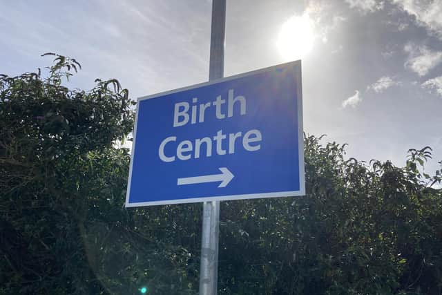 A sign outside St Mary's Birth Centre in Melton Mowbray