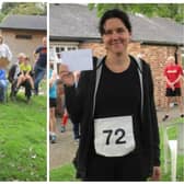 First woman home in the Hoby Hop Trail, Sarah Throp (right) and winner of the female Canicross event, Amanda Kelly