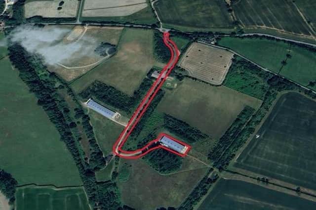 The development area on land south of Launde Road, Tilton On The Hill Image: Google Earth