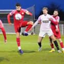 Melton Town, pictured in action against Anstey Nomads before Christmas, host Pinchbeck United on Saturday. Photo by Mark Woolterton.