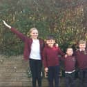 Croxton Kerrial Primary School pupils celebrate their school's latest SIAMS rating