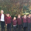 Croxton Kerrial Primary School pupils celebrate their school's latest SIAMS rating