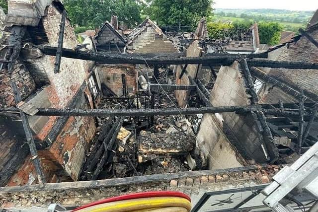 The burned out shell of the Tap and Run pub, at Upper Broughton, after Saturday's fire
PHOTO: Tap and Run