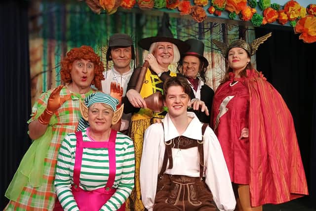 Cast members in the Harby Harlequins production of Hansel and Gretel
