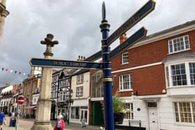 Melton Mowbray town centre looking down Nottingham Street