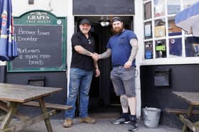 The Grapes' owner, Gav Dowling (left), with his son-in-law, Joe Asman, the new landlord