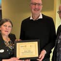 'Aggers' celebrates Honorary Membership with club President, Brenda Clayton and member Eddie Pearson