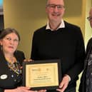 'Aggers' celebrates Honorary Membership with club President, Brenda Clayton and member Eddie Pearson