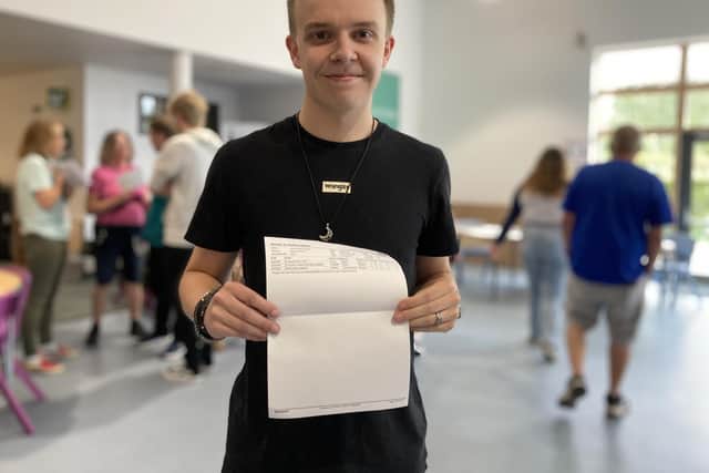 Jack Scoble was pleased with his A-level results at MV16 today