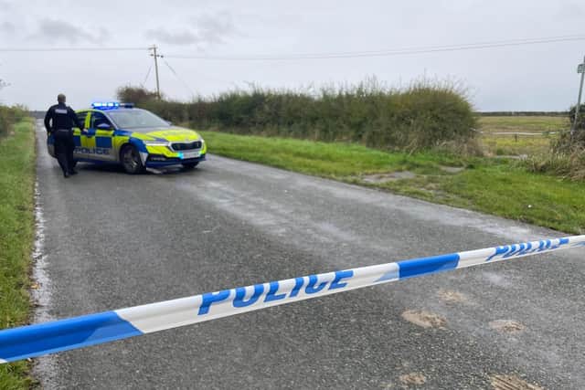 There is a large police presence at Plungar today after a body was found in a field
PHOTO GEORGE ICKE