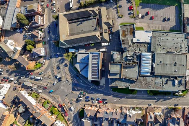 An aerial photo of the Melton college and theatre site on Asfordby Road which is now up for sale for £3.5M DRONE IMAGE: Melton and around from ABOVE Steely DRONE