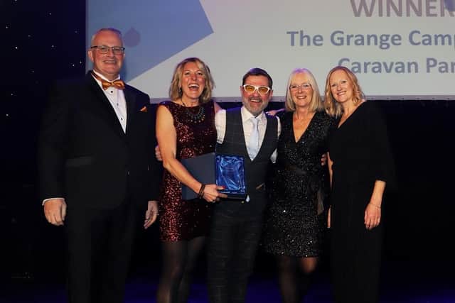 John and Katie Houghton pictured at last year's Leicestershire Promotions Tourism & Hospitality Awards when The Grange Camping and Caravan Park won the Camping and Glamping Park accolade