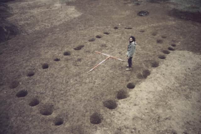 One of the University of Leicester archaeologists at the scene of a major early Anglo-Saxon settlement at Eye Kettleby