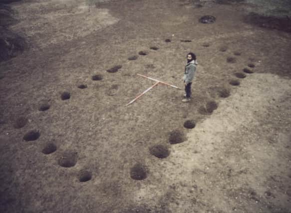 One of the University of Leicester archaeologists at the scene of a major early Anglo-Saxon settlement at Eye Kettleby