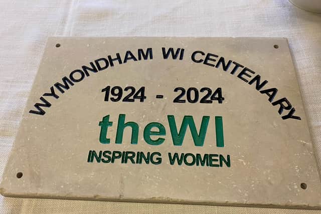 The new plaque to be installed at Wymondham village hall