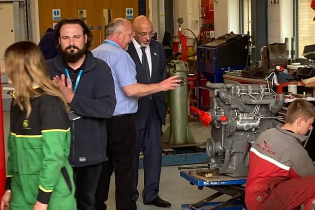 Education Minister, Nadhim Zahawi MP, pictured on his visit to Brooksby College
