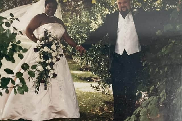 Nick and Maxine Ablewhite on their wedding day 19 years ago
PHOTO GEORGE ICKE