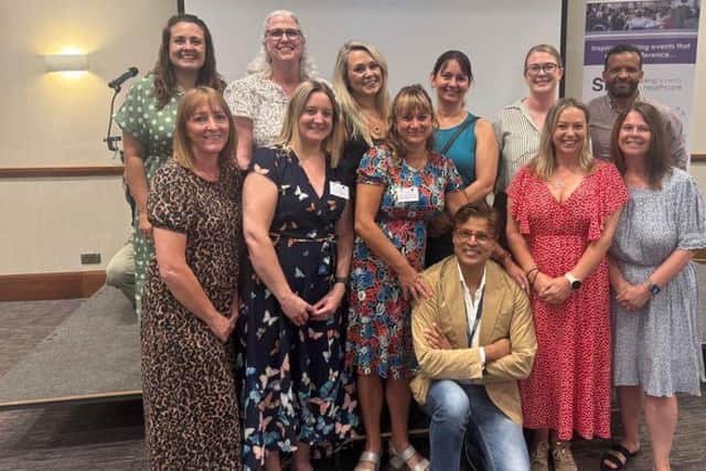 Claire Inglis (centre), UHL Lead Nurse Neonatal Care, with delegates at the conference.