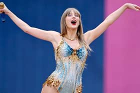 Taylor Swift performs on stage during the Eras Tour at Wembley Stadium in June (Picture: Gareth Cattermole)