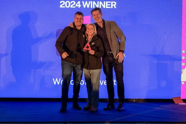 Gareth Bright & Jo Artherton with John Stapleton, founder of the New Covent Garden Soup Company