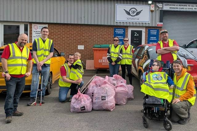 Volunteers helping with the litter picking effort organised by Melton Round Table