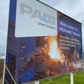 The entrance to the PAM Saint-Gobain plant, the historic Holwell Works site, which is to close this year