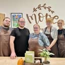 Stepping out for charity are coffee shop staff Zeke Weston, Paul Prior, Amber Shearer, Kaitlyn Coleman and Jessi Jackson, at More Coffee in Melton