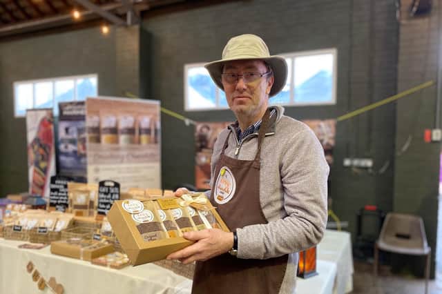 Jonathan Griffiths on the stall for The Cosy Chocolate Company at ChocFest in Melton