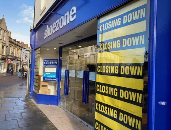 Melton's Shoe Zone store pictured this morning after closing its doors for good
