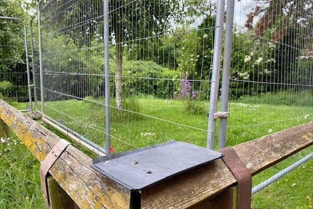 The now fenced off area of green space in Navigation Close in Melton
