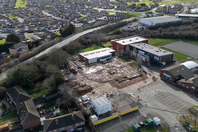 Drone photo showing progress of the new build at Long Field Image courtesy of: Melton and around from ABOVE Steely DRONE