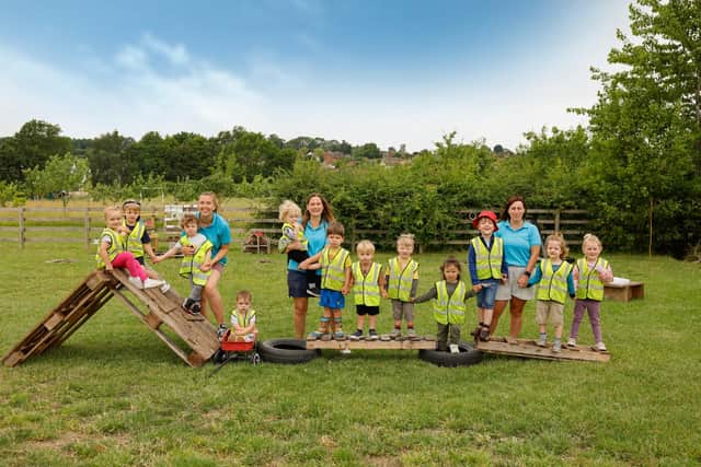 Forest school activities at Wymeswold pre-school