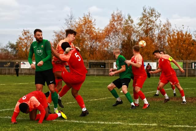 Action from Melton's win at Sleaford. Photo by Steve W Davies Photography.