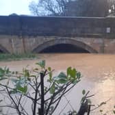 High river levels under the Leicester Road bridge at Melton Mowbray yesterday (Tuesday)