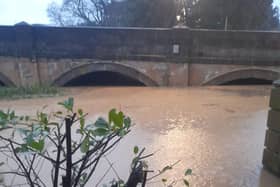 High river levels under the Leicester Road bridge at Melton Mowbray yesterday (Tuesday)