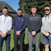 Christopher Lovegrove, Jacob Howard, Jack Anderson and Jake Mogg, who are preparing for the Longest Day Golf Challenge for Macmillan Cancer Support