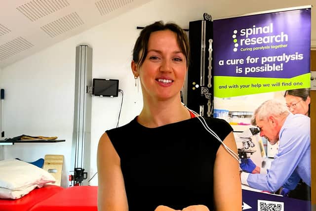 Sophie Wilson, head of operations at the Matt Hampson Foundation, who is testing the new treatment following her paralysis