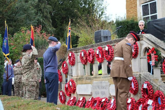 The wreath-laying service at last year's Remembrance event in Melton Mowbray