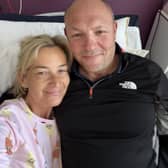 Nikola Dolphin-Rowland in hospital with husband Simon
