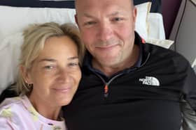 Nikola Dolphin-Rowland in hospital with husband Simon