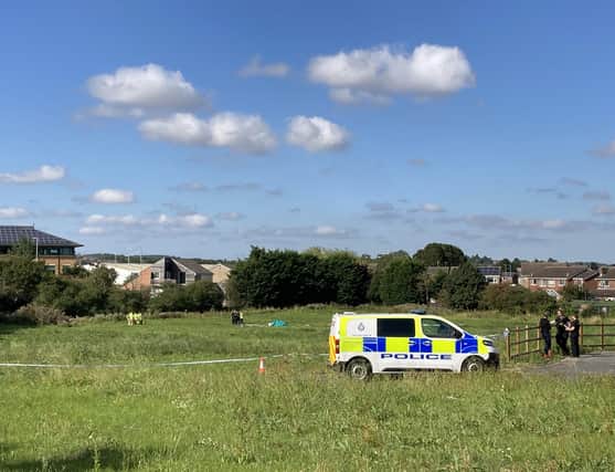 The tragic scene off Alderman Road, in Melton, where a glider pilot was killed in August