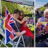 Coronation parties in the Melton borough: mum and daughter enjoy the bash at Great Dalby (left) while Pauline Scoley and Sabrina Tate toast the King's Coronation in Craven Street (right)
