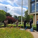 Monday's flag raising ceremony at the Melton Borough Council offices for national Armed Forces Day