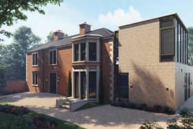 A computer image of what the front of Jules House will look like when it is renovated for use as a bus hub in Oakham
