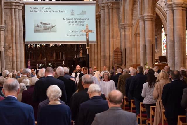 Sunday's Thanksgiving service at St Mary's, Melton, to mark the anniversary of the Battle of Britain and offer prayers for Her Majesty and the royal family
PHOTO PHIL BALDING