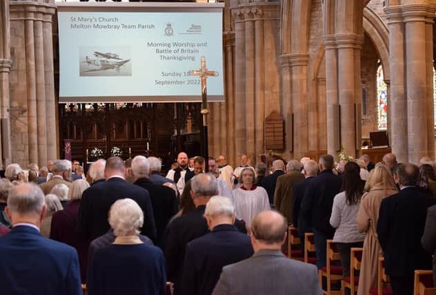 Sunday's Thanksgiving service at St Mary's, Melton, to mark the anniversary of the Battle of Britain and offer prayers for Her Majesty and the royal family
PHOTO PHIL BALDING