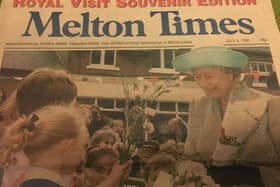 The Queen's visit to Melton Mowbray in 1996 - the front page of the Melton Times that week