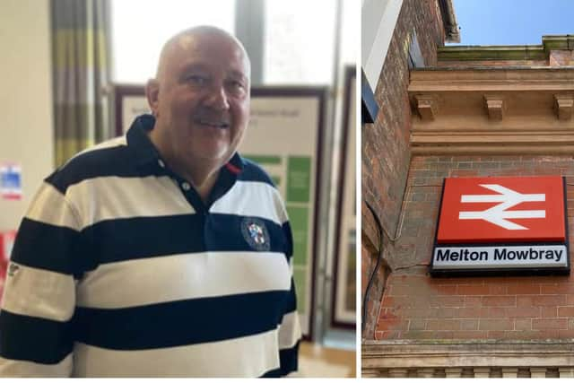 Leicestershire County Council’s cabinet member for highways and transport, Councillor Ozzy O’Shea (left), and Melton railway station