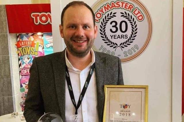 James Colclough, owner of Melton Toys, which has now closed, pictured in after receiving the 2018 independent toy retailer of the year award
