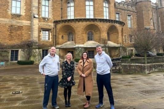 From left, Neil Atkins (director of operations - BCC Trust), Sarah Procter (Senior Agent - NFU Mutual Melton Mowbray), Leanne Parker (Agent - NFU Mutual MM) and Darren Bicknell (chief executive - BCC Trust) gather to mark the donation to the charity